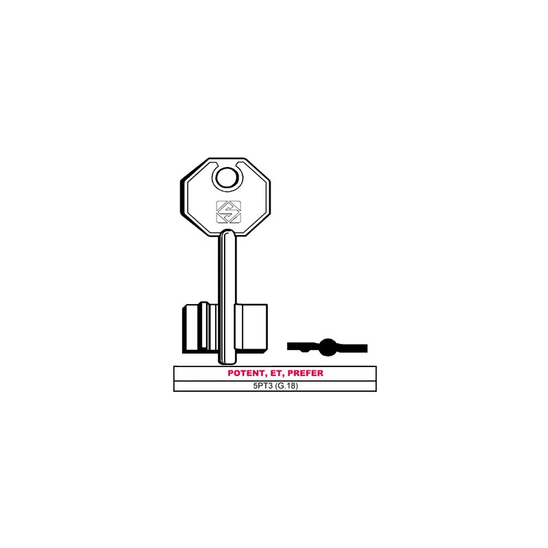 Silca CHIAVE A DOPPIA MAPPA 5PT3 (G.VAS 5) POTENT, ET, PREFER